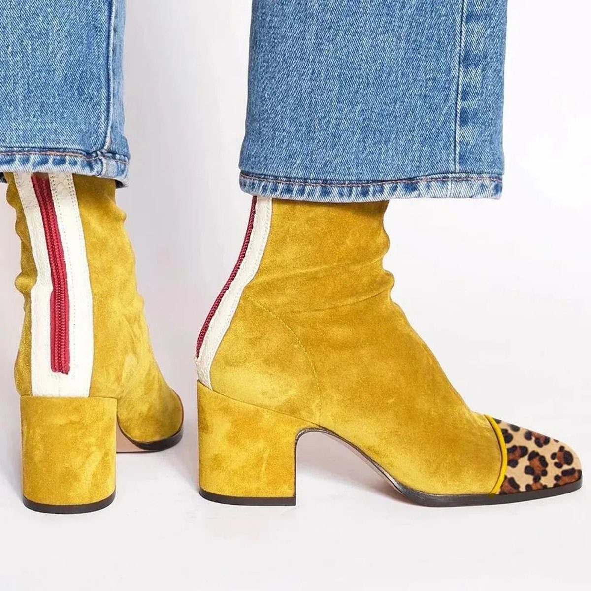 Women's Suede-Finish Block-Heel Booties – view 1