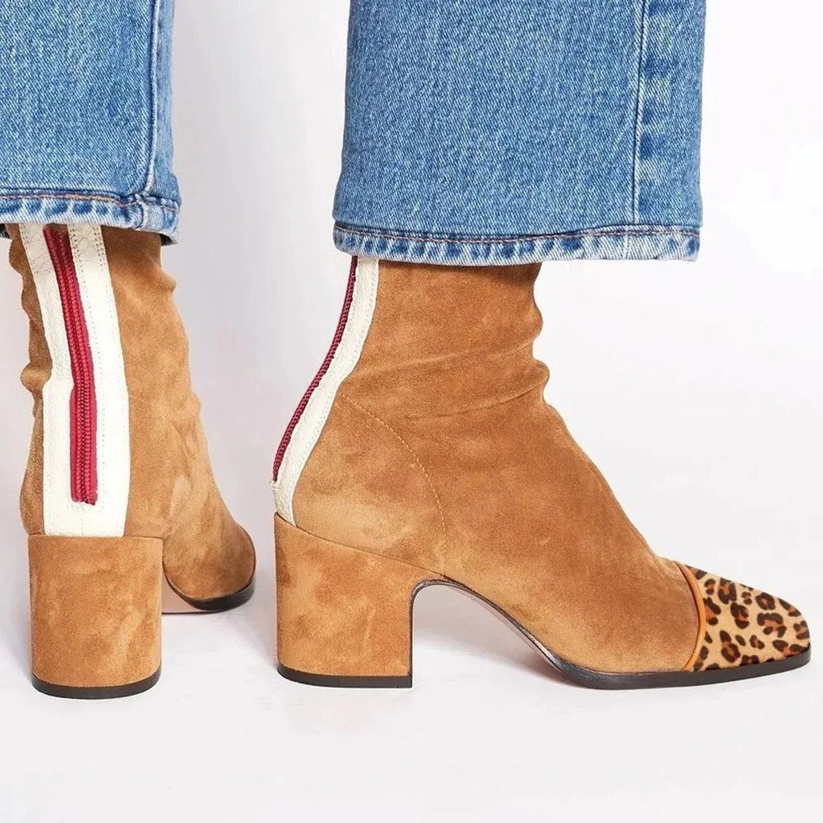 Women's Suede-Finish Block-Heel Booties – view 4
