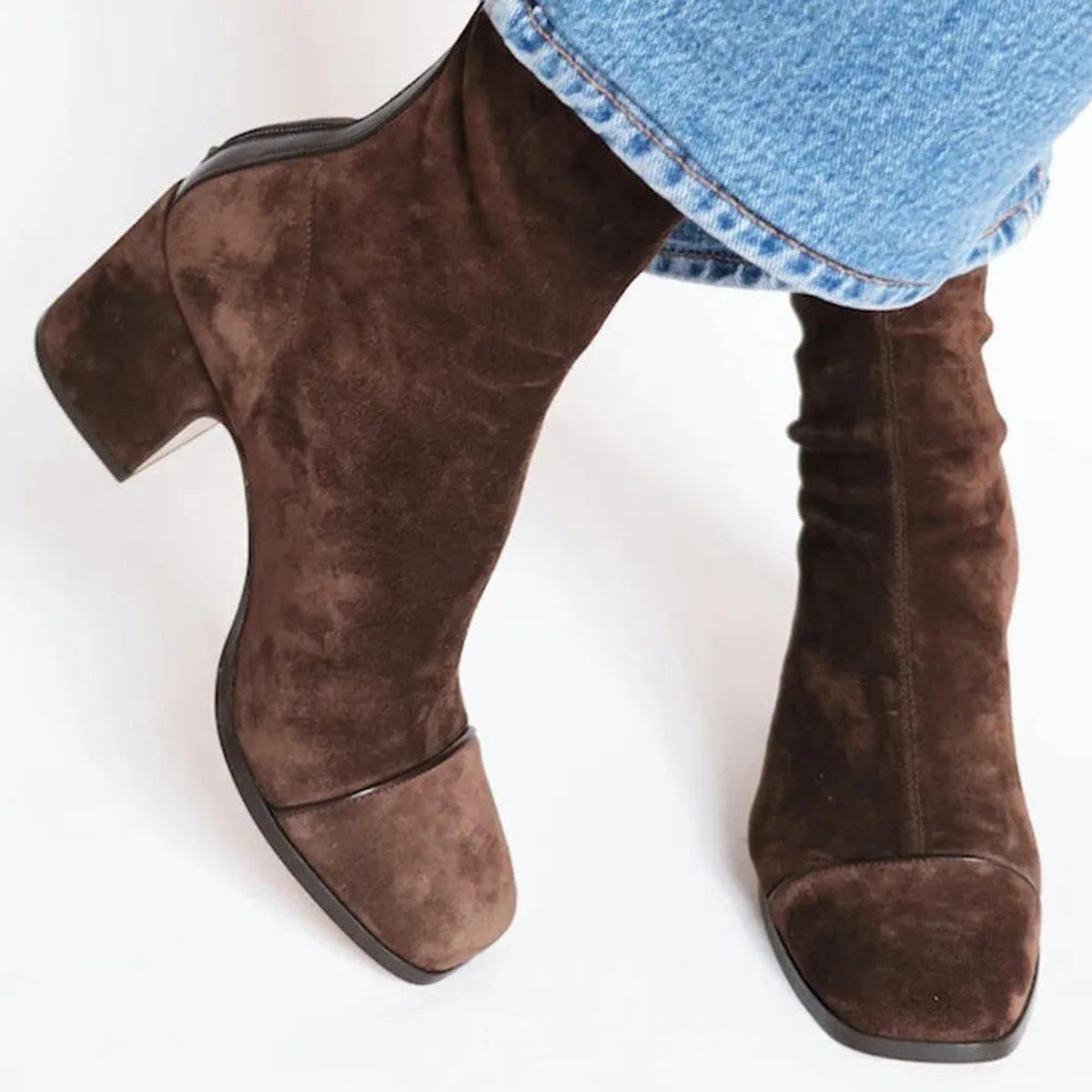 Women's Suede-Finish Block-Heel Booties – view 2