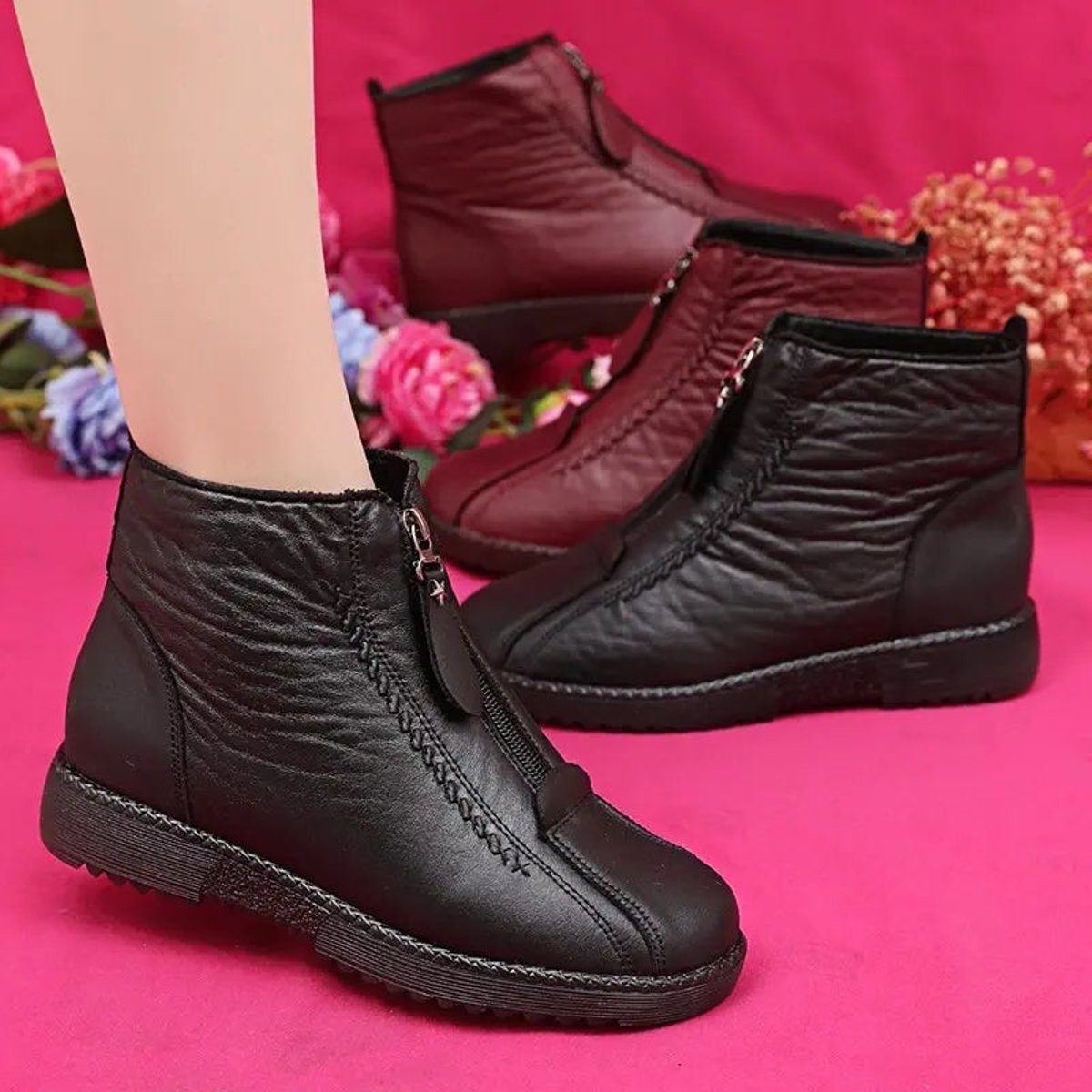 Women's Fleece-Backed Full-Zip Booties – view 2