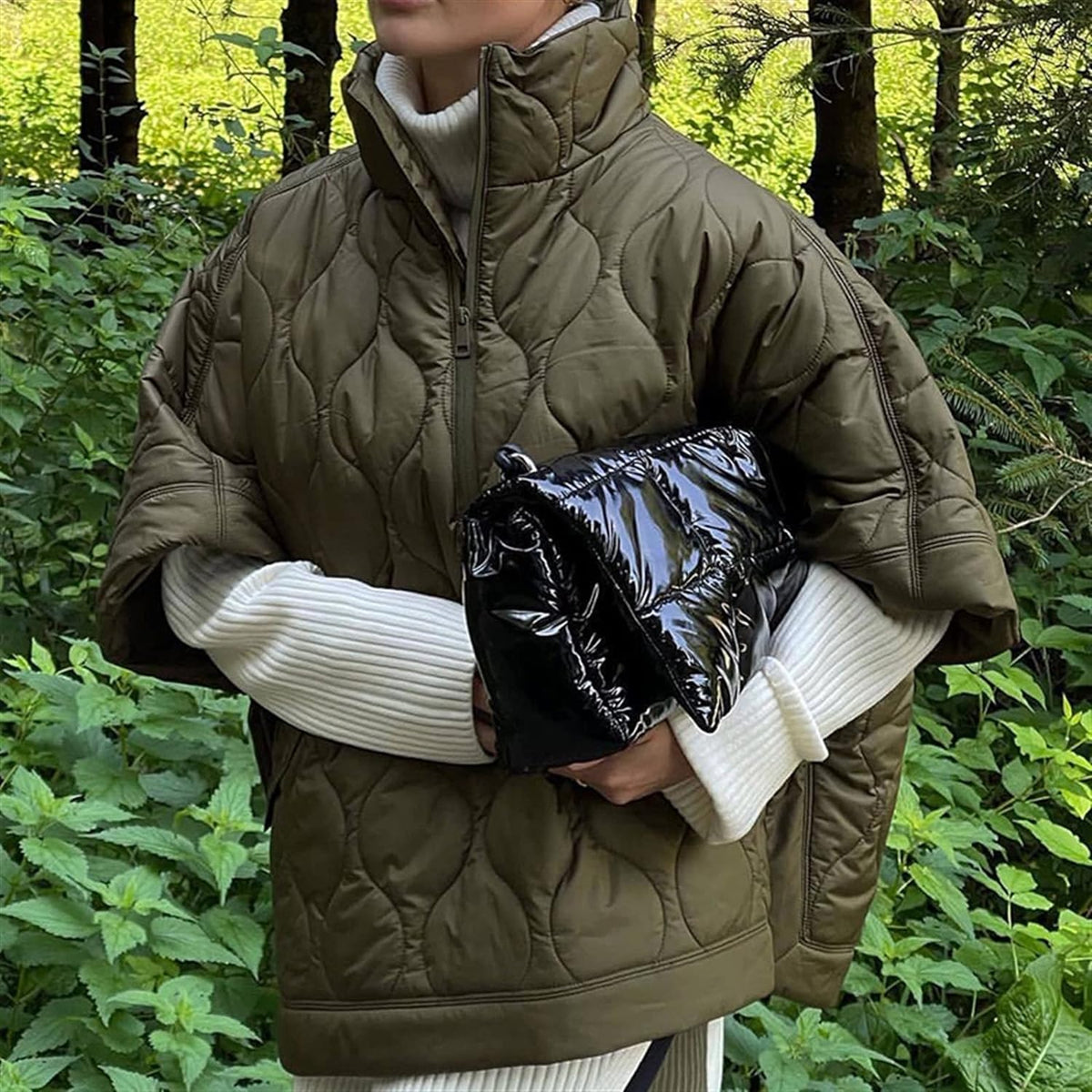 Women's Relaxed-Fit Padded Cape Jacket – view 5