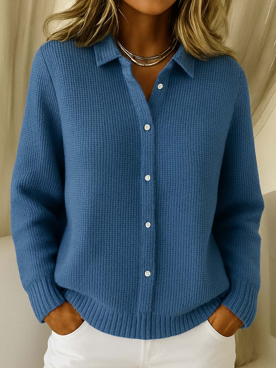 Women's Timeless Button-Front Knit Cardigan – Navy Blue