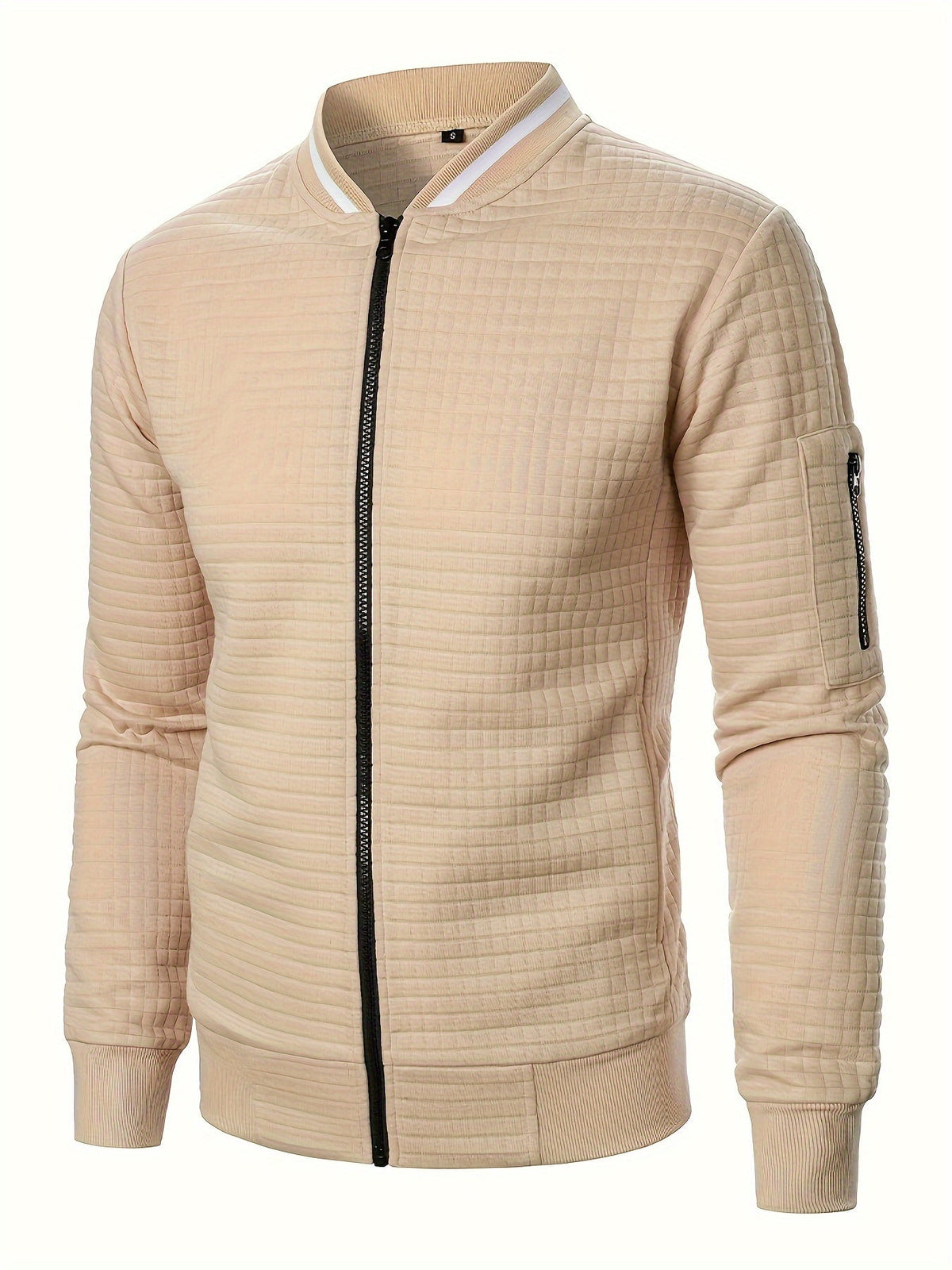 Men's Textured Full-Zip Bomber Jacket – view 3