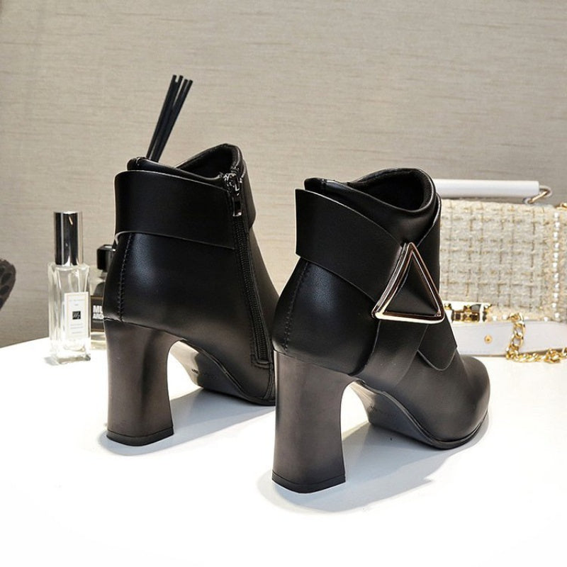 Women's Pointed-Toe Booties with Buckle Accent – view 6