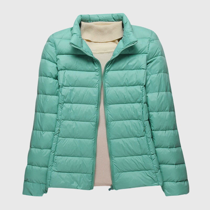 Women's Ultra-Light Stand Collar Padded Jacket – Turquoise
