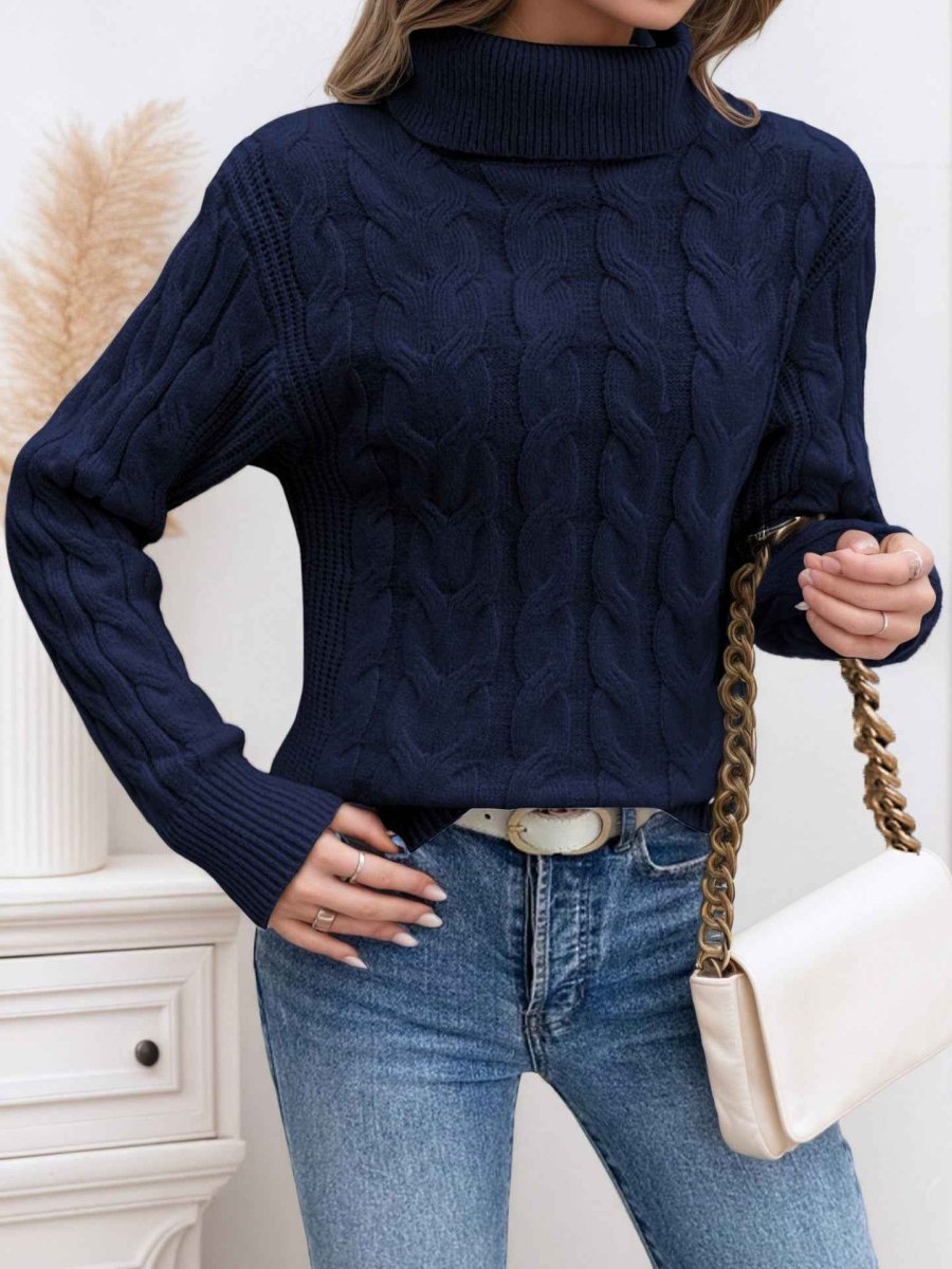 Women's Cable-Stitch Roll-Neck Pullover – view 7