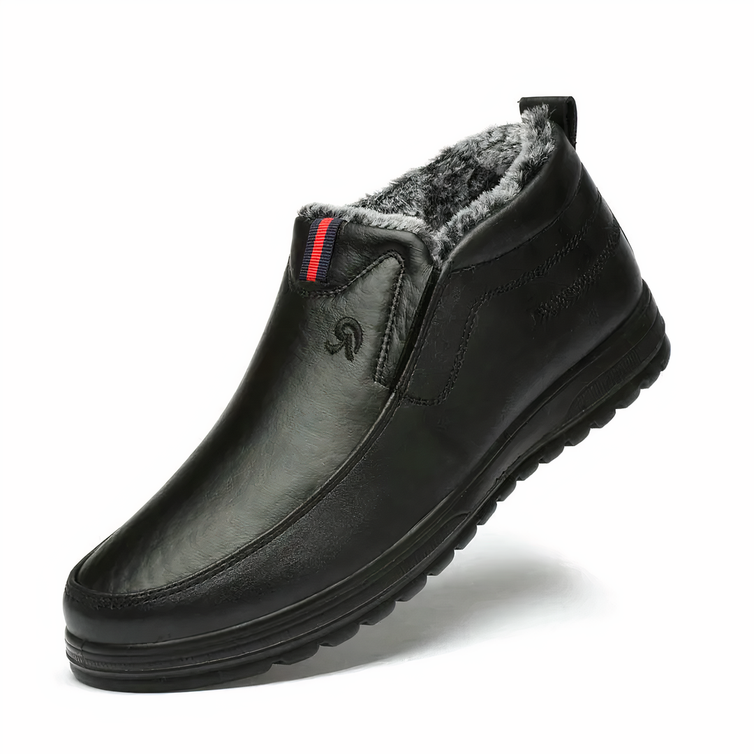 Men's Warm-Lined Easy-On Cold-Weather Ankle Boots – Black