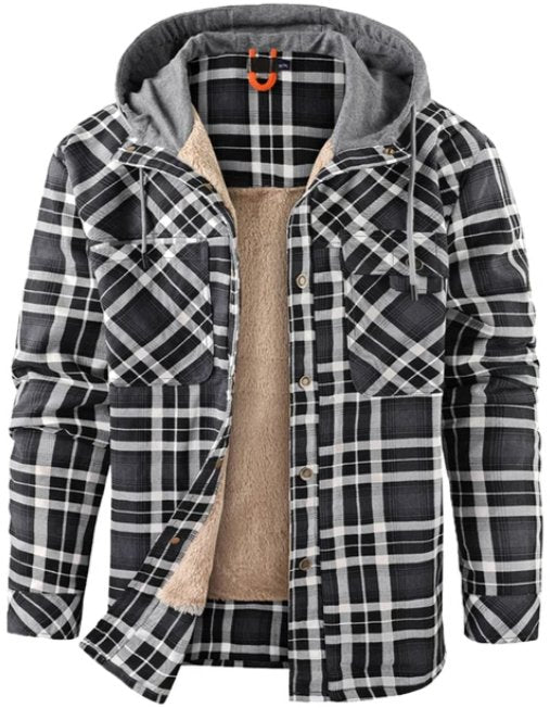 Men's Print-Detail Fleece-Backed Jacket – Gray