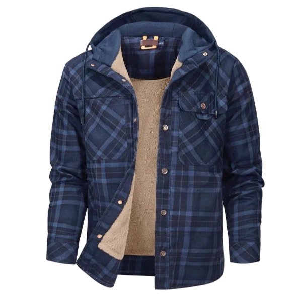 Men's Print-Detail Fleece-Backed Jacket – Dark Blue