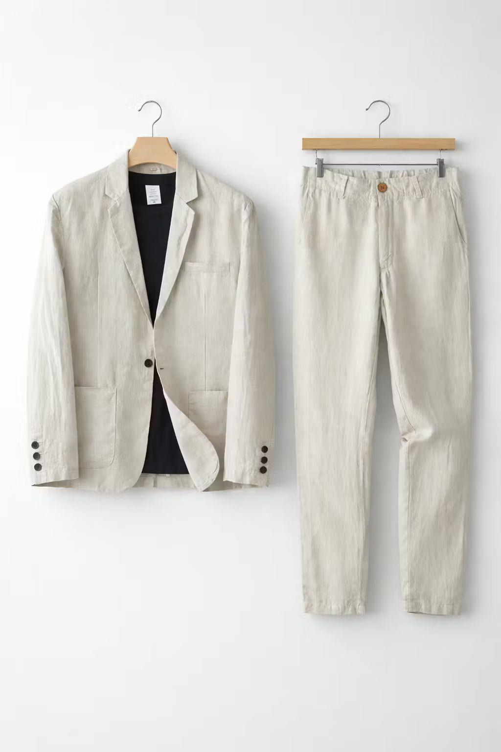 Men's Air-Flow Linen Suit Set – Cream