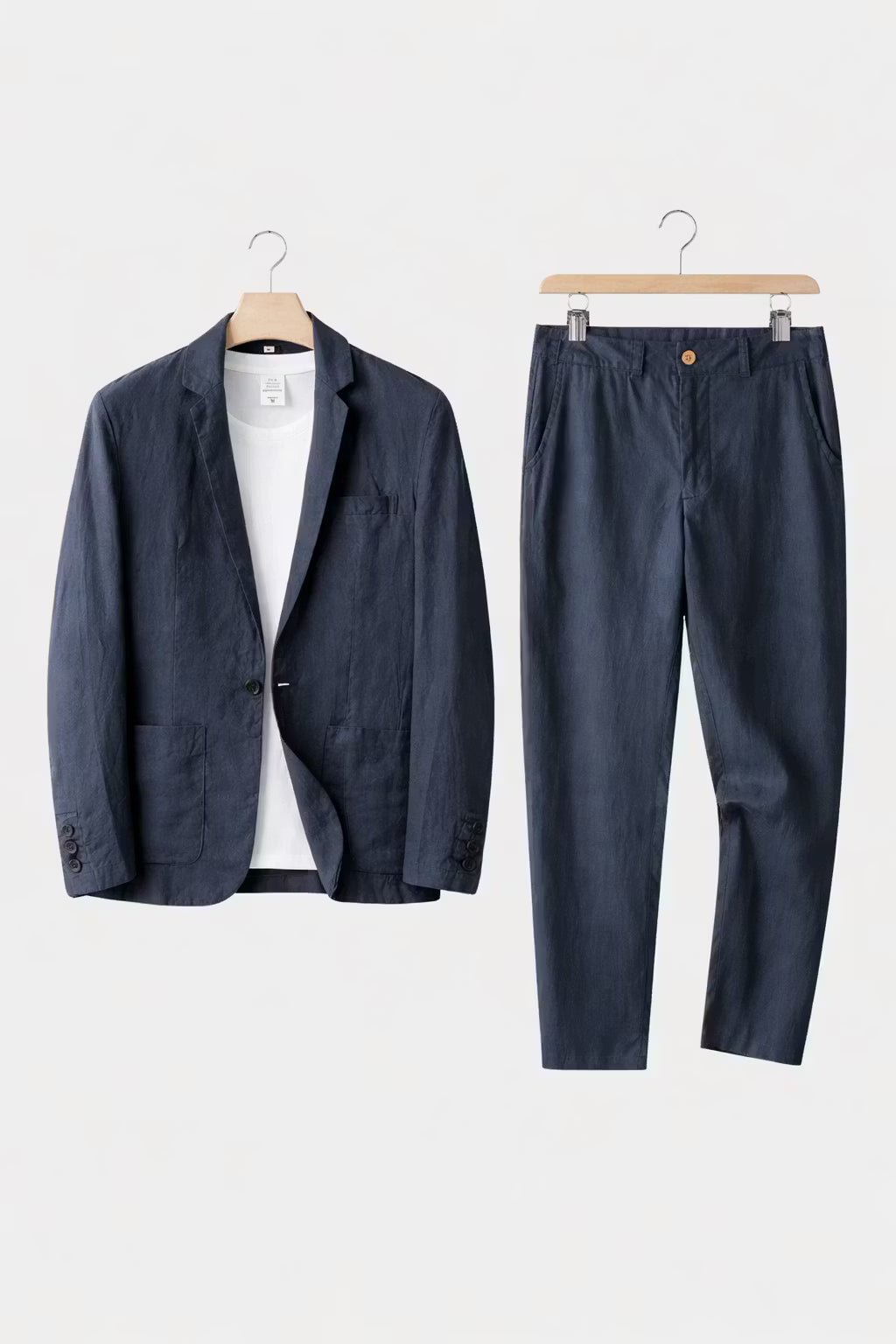 Men's Air-Flow Linen Suit Set – Navy Blue
