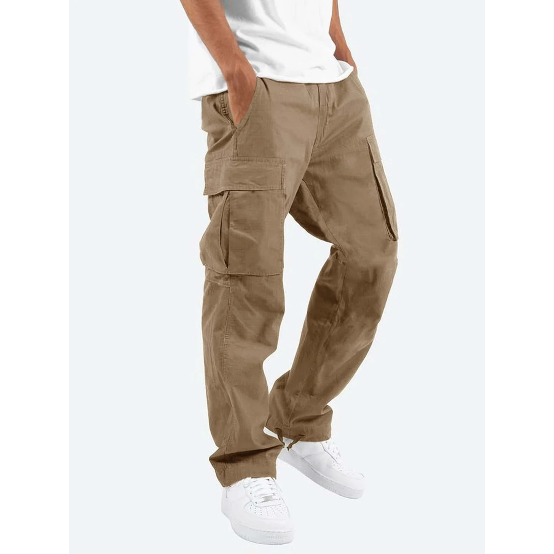 Men's Relaxed-Fit Cargo Trousers – Brown