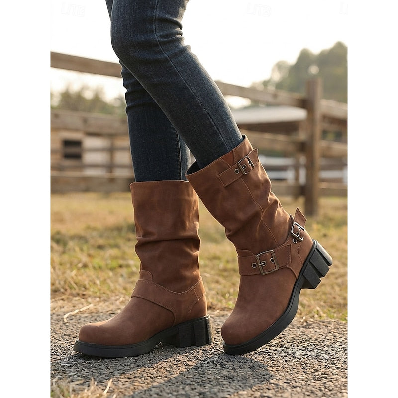 Women's Block-Heel Moto Boots – view 1