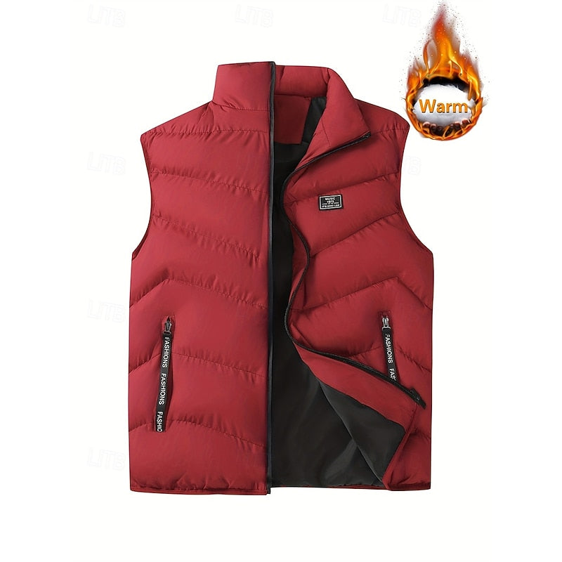 Men's Padded Puffer Vest with Stand Collar – view 2