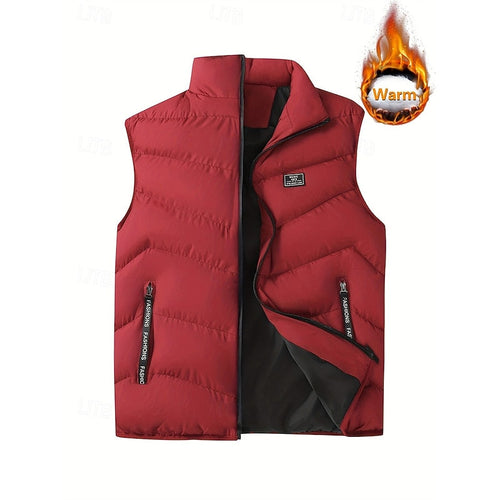 Men's Padded Puffer Vest with Stand Collar – view 2