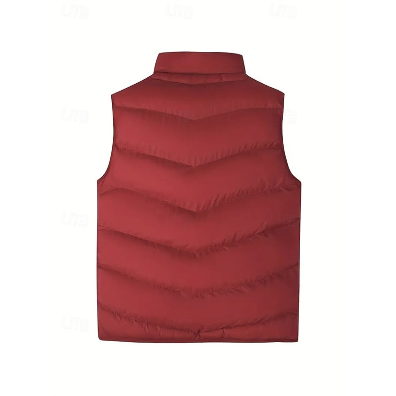 Men's Padded Puffer Vest with Stand Collar – view 3