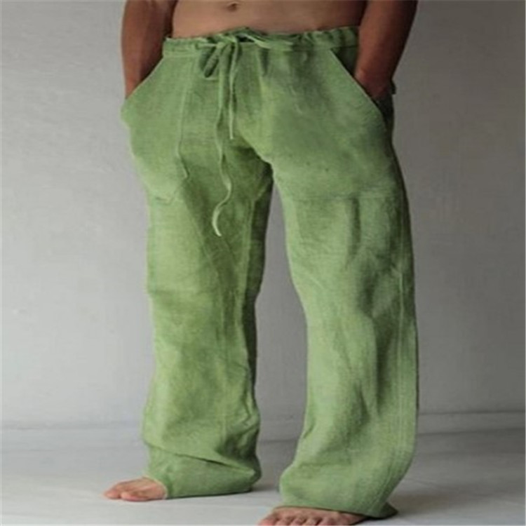 Men's Flared-Leg Tie-Waist Pants – Sage Green