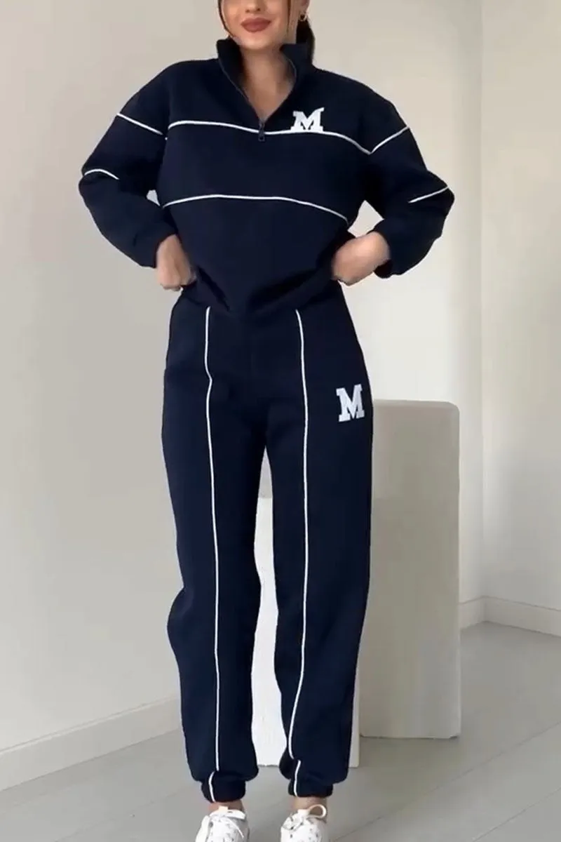 Women's Zip Neck Top and Slim-Tapered Jogger Set – view 9