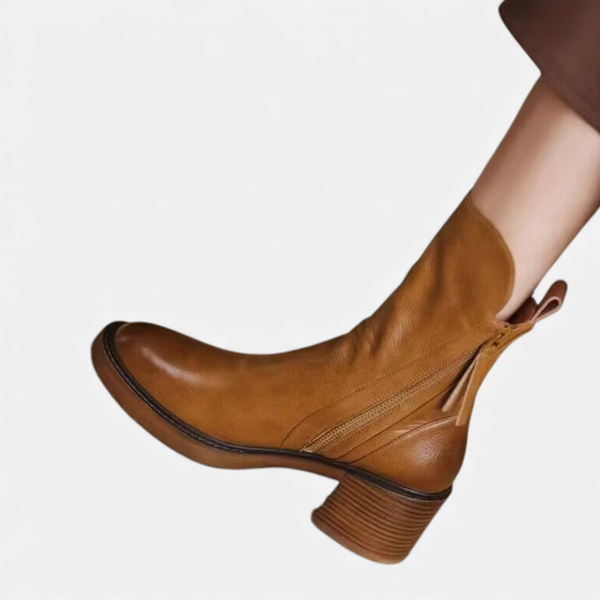 Women's Timeless British Style Leather Booties – Brown