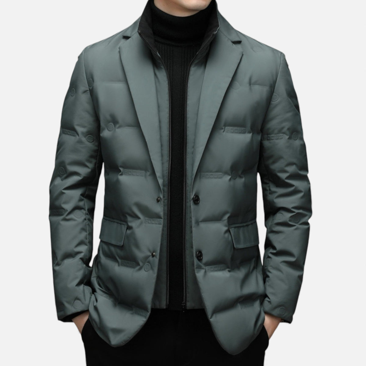 Men's Down-Filled Padded Puffer Jacket – Green