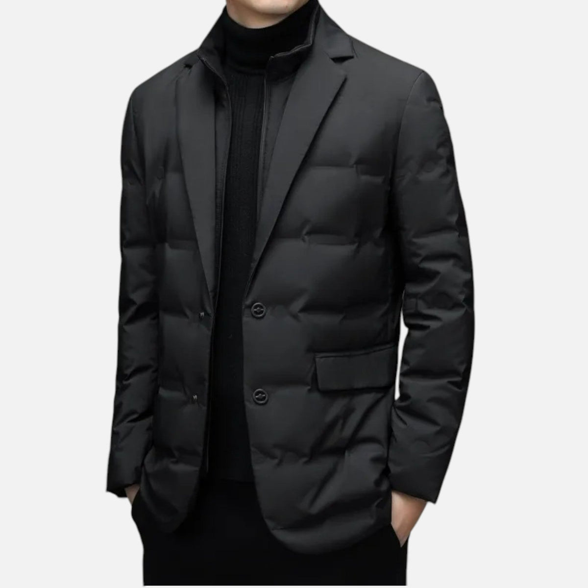 Men's Down-Filled Padded Puffer Jacket – Black