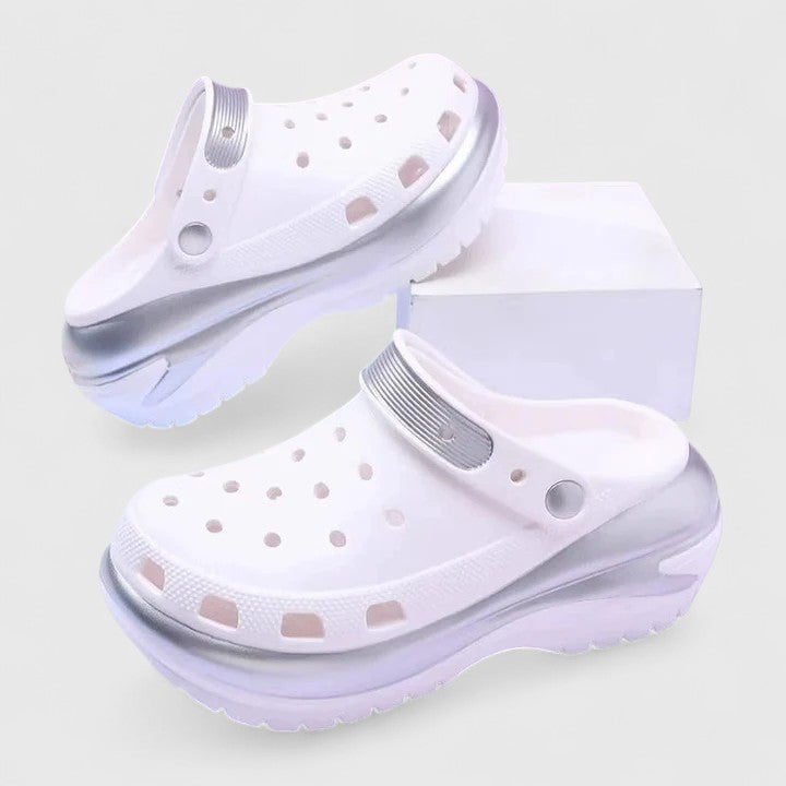 Women's Support Platform-Sole Sandals – White