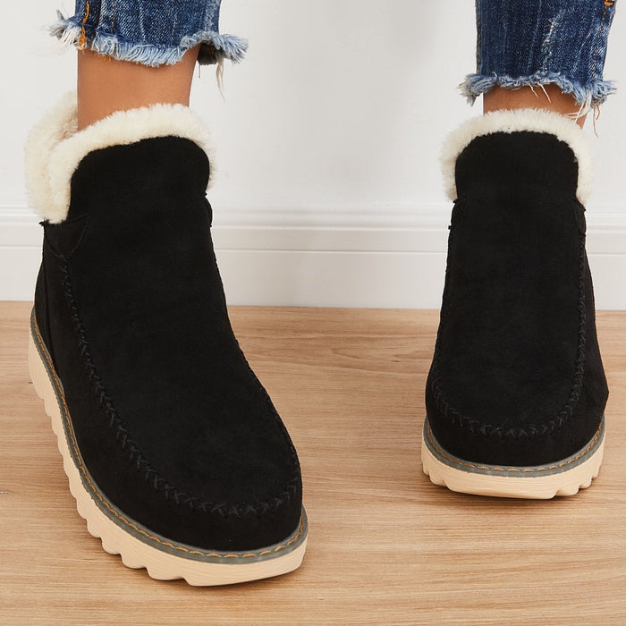 Women's Plush-Fur Lined Platform-Sole Booties – view 5