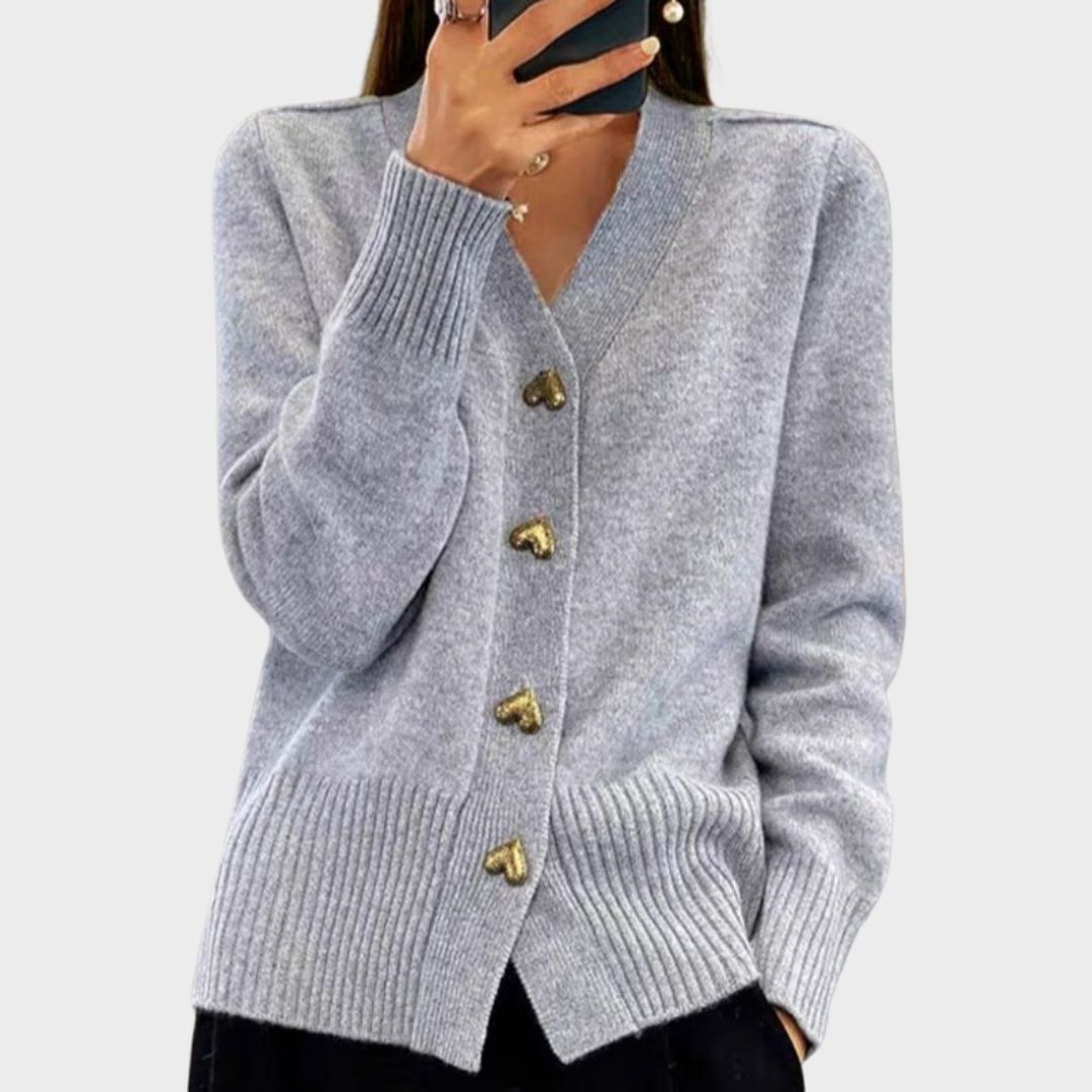 Women's Rib-Knit Button-Up Knit Cardigan – view 1