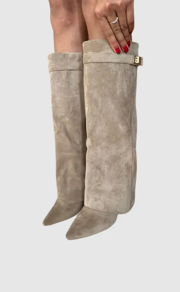 Women's Elegant Tall Boots for Walking – Taupe