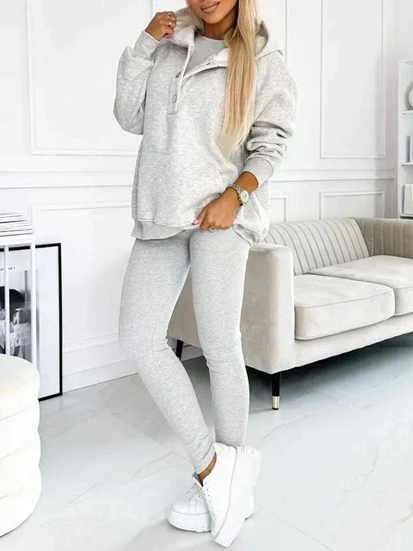 Women's Longline Hood-Detail Sweatshirt and Leggings Set – view 7