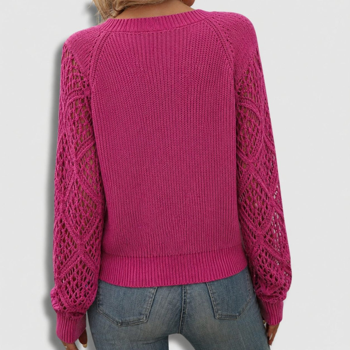 Women's Rib-Knit V-Neckline Pullover – view 3