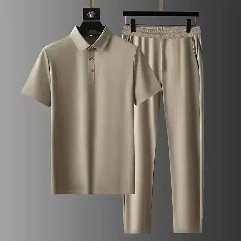 Men's Polo Shirt and Pants Set for Weekends – Khaki