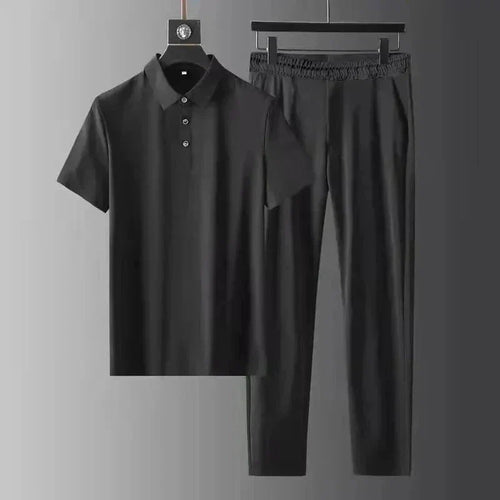 Men's Polo Shirt and Pants Set for Weekends – Black
