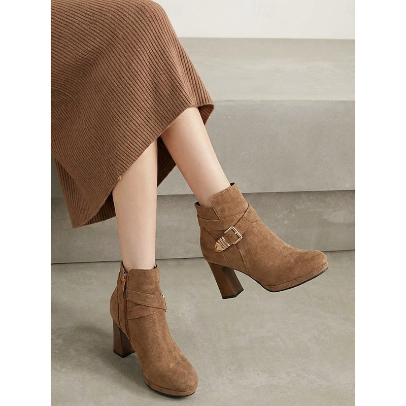 Women's Buckle-Strap Platform-Sole Booties – view 1