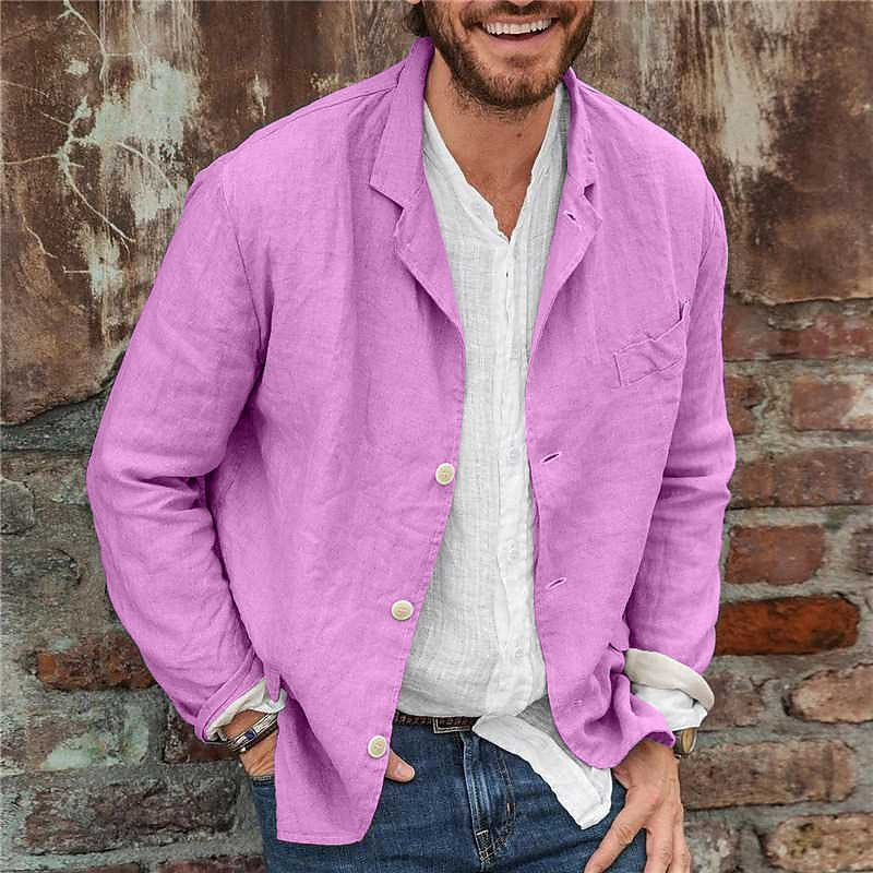 Men's Light-Weight Textured Notch Lapel Everyday Blazer – view 6