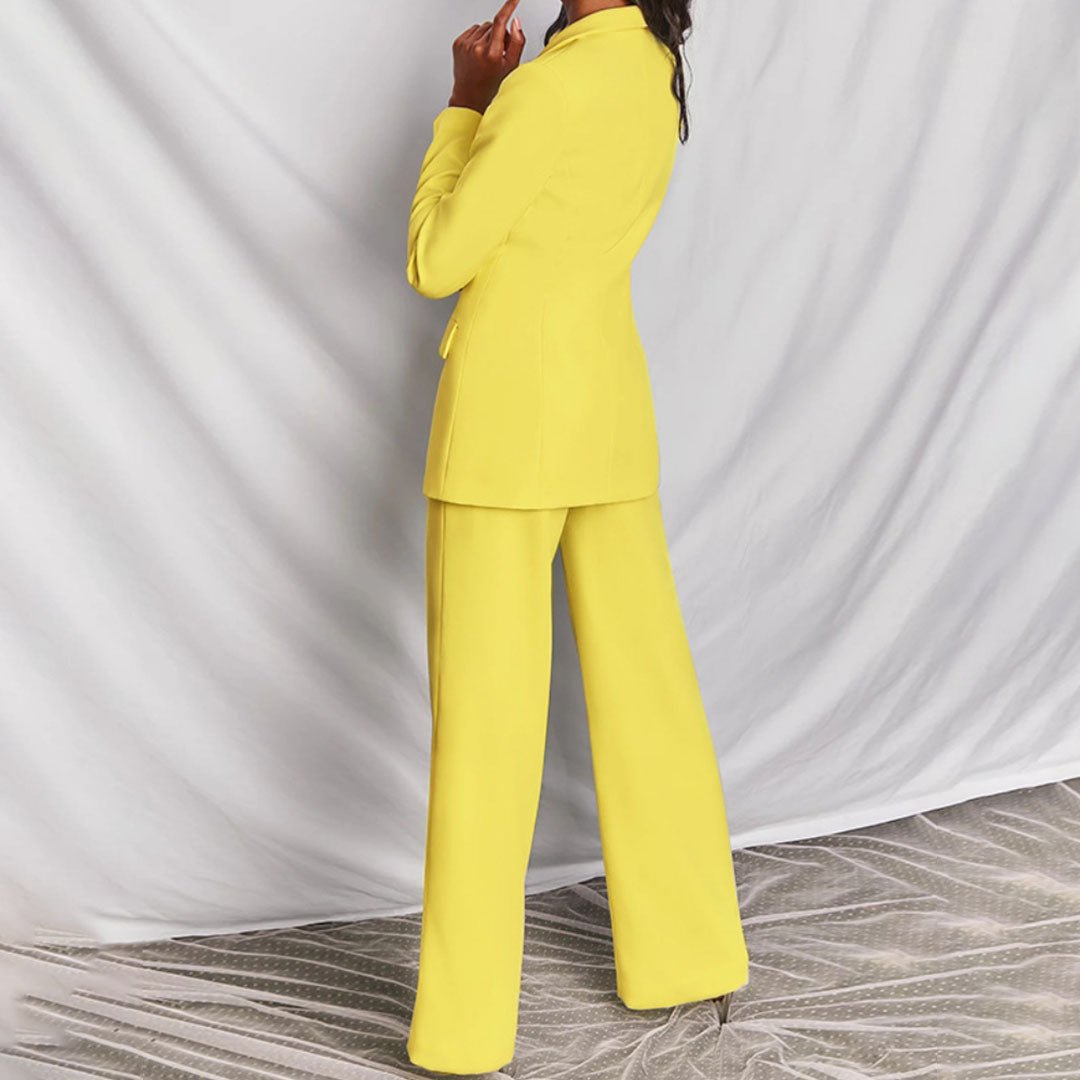 Women's Single-Breast Flared-Leg Blazer Set – view 4