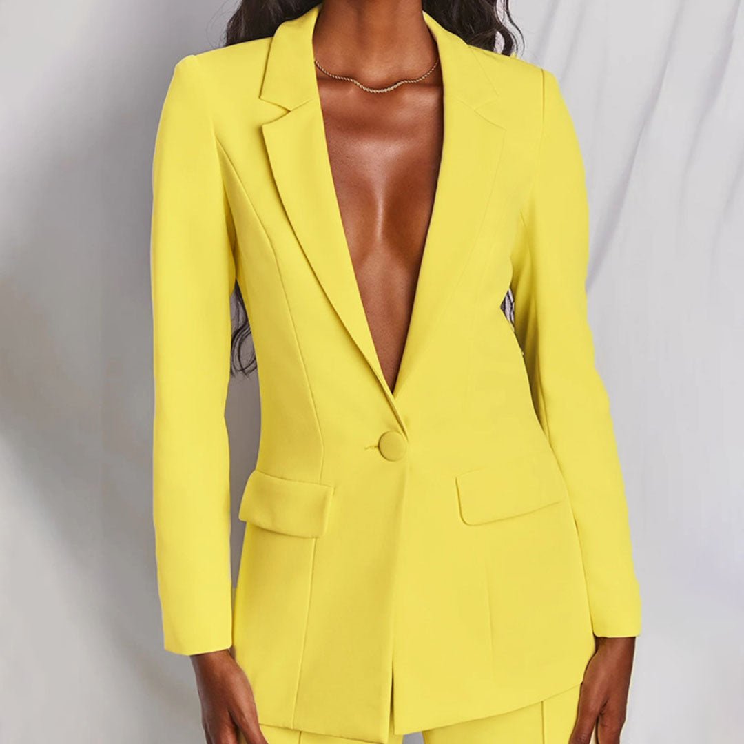 Women's Single-Breast Flared-Leg Blazer Set – view 2