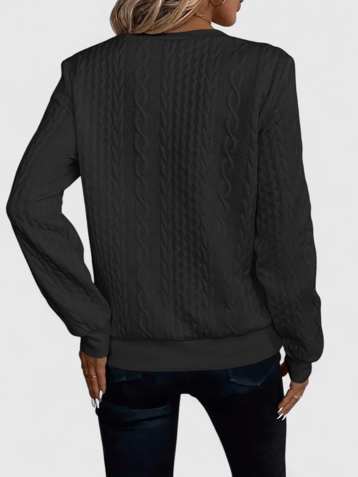 Women's V-Neckline Cable-Knit Pullover – view 6