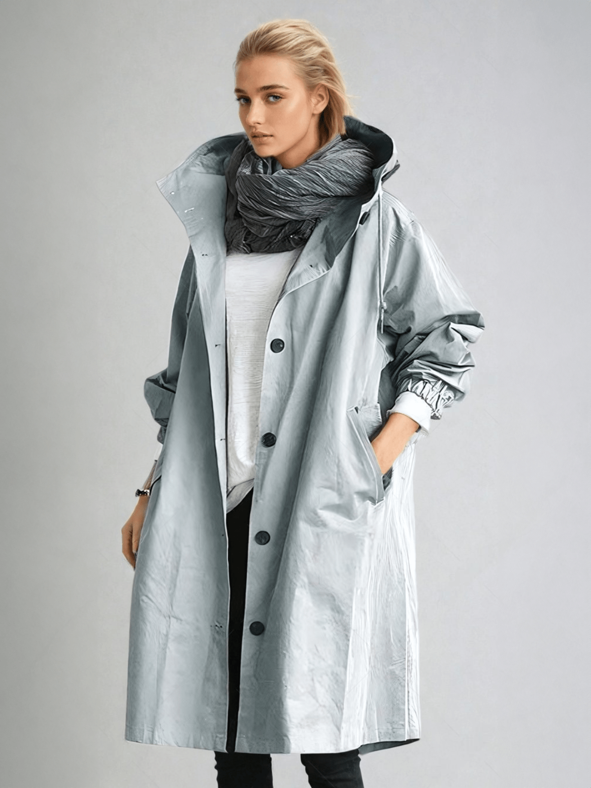 Women's Loose-Fit Hood-Detail Trench Coat – view 5