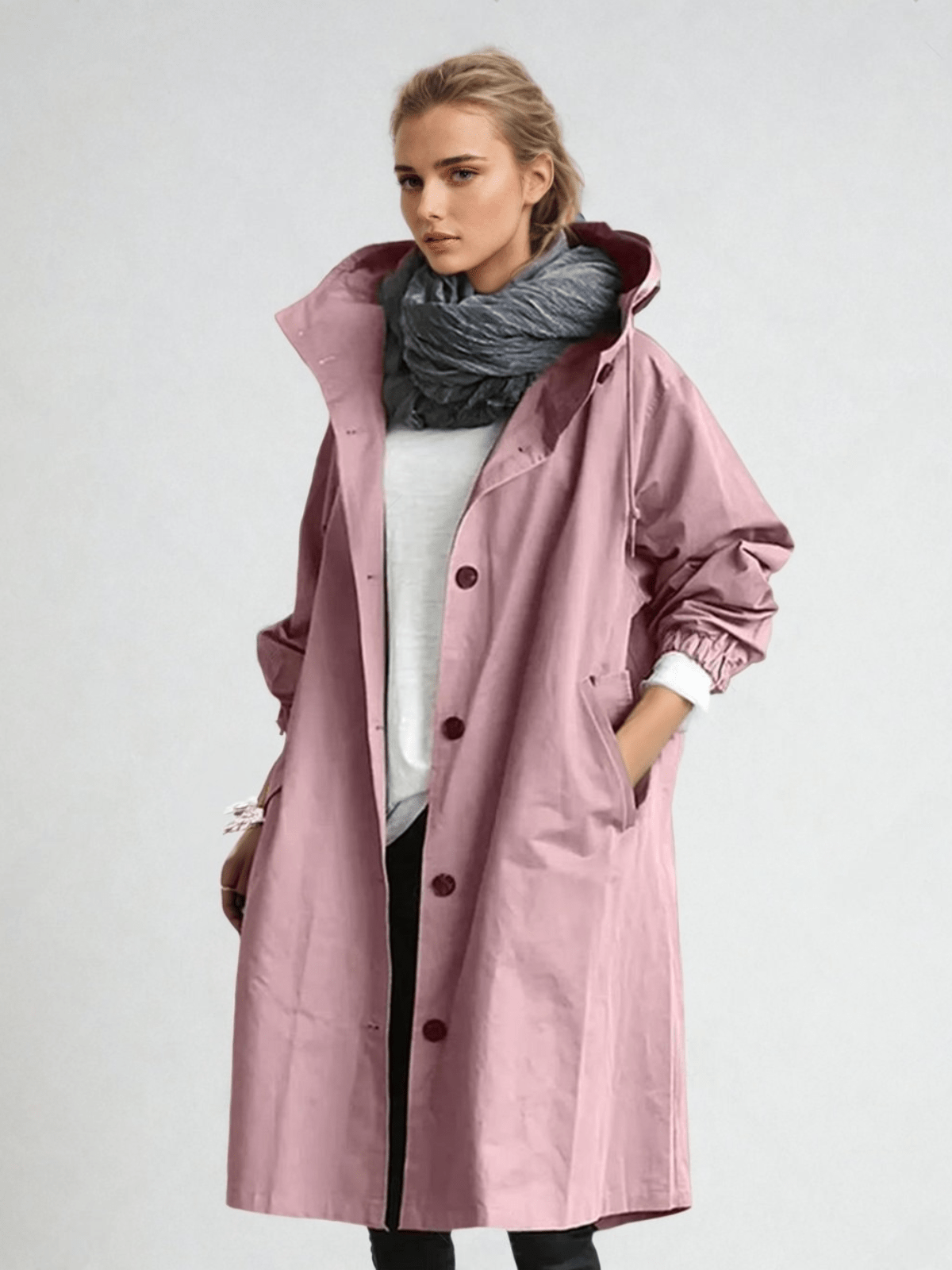 Women's Loose-Fit Hood-Detail Trench Coat – view 6