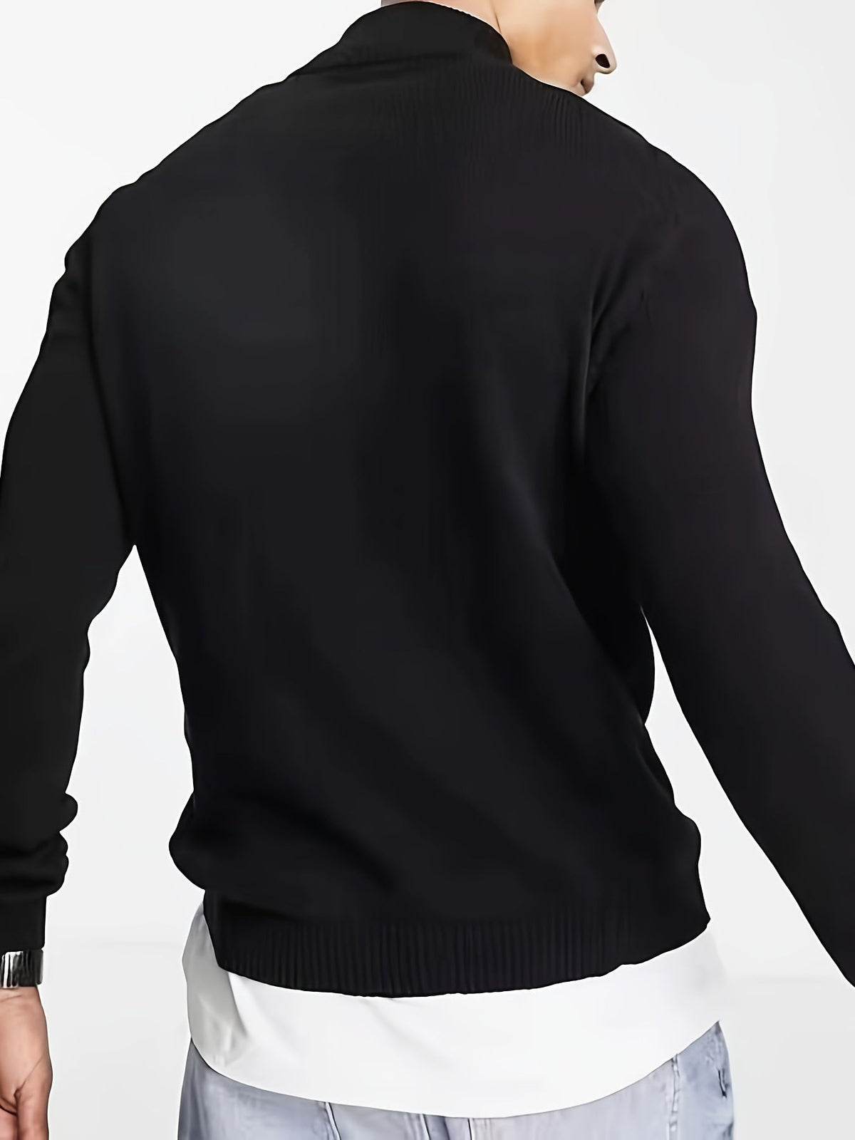 Men's Half-Zip High Neck Knit Pullover – view 3