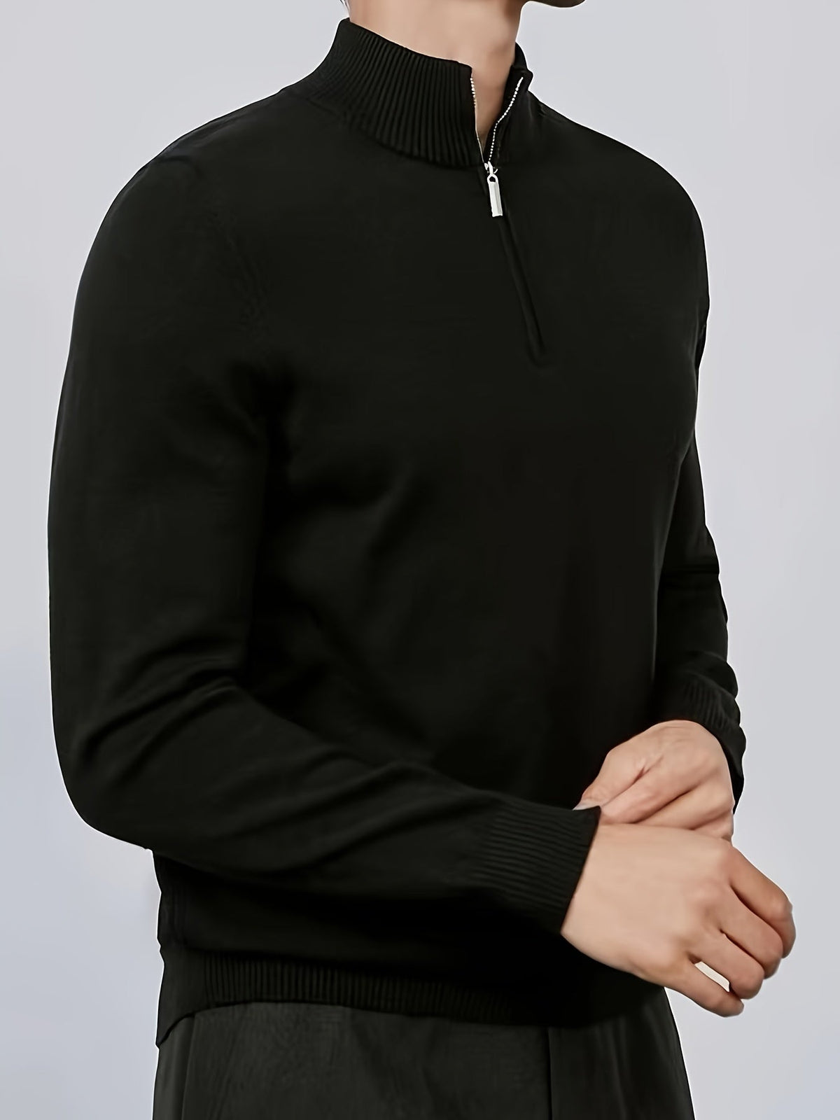 Men's Half-Zip High Neck Knit Pullover – view 4