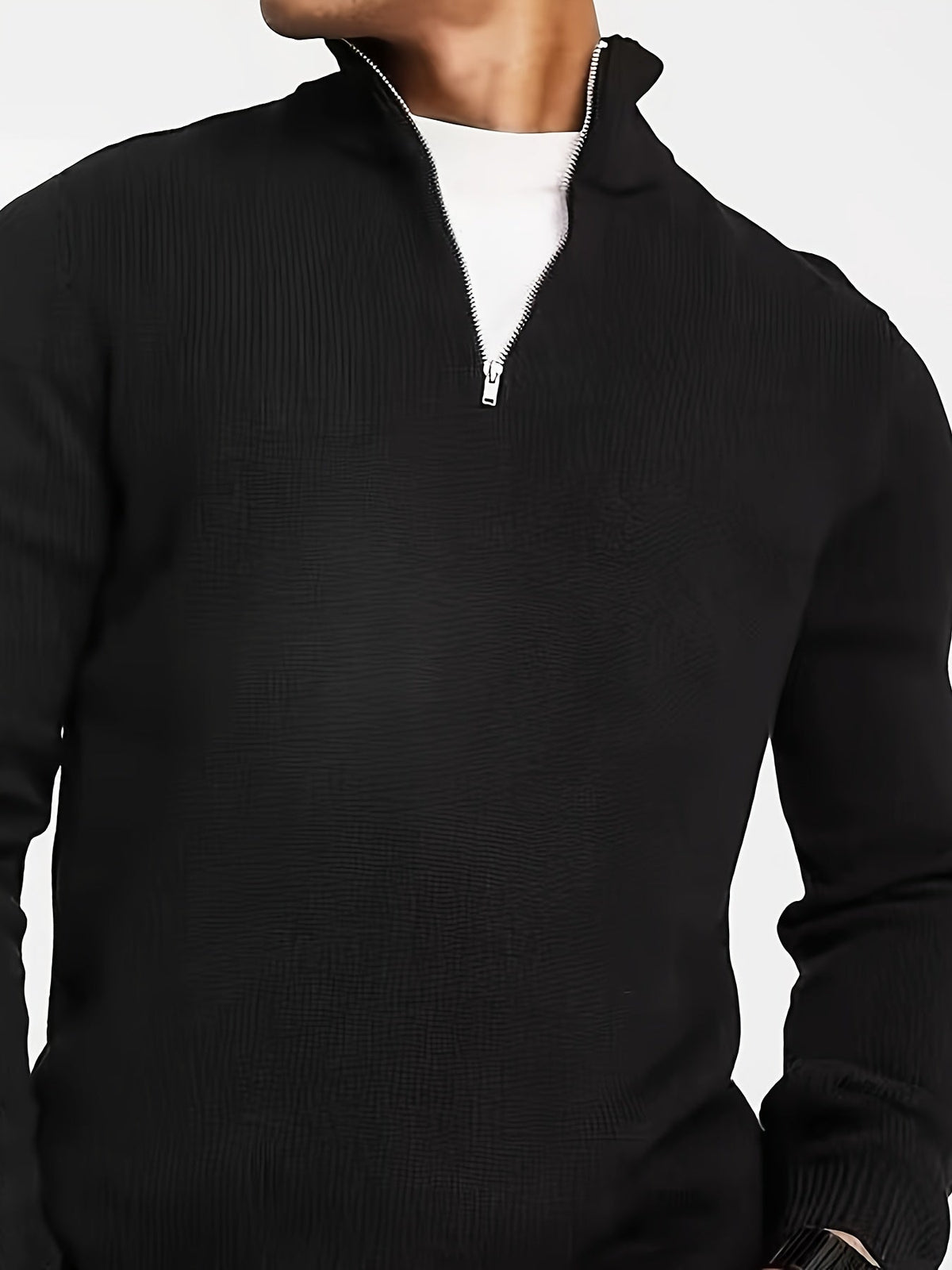 Men's Half-Zip High Neck Knit Pullover – view 5