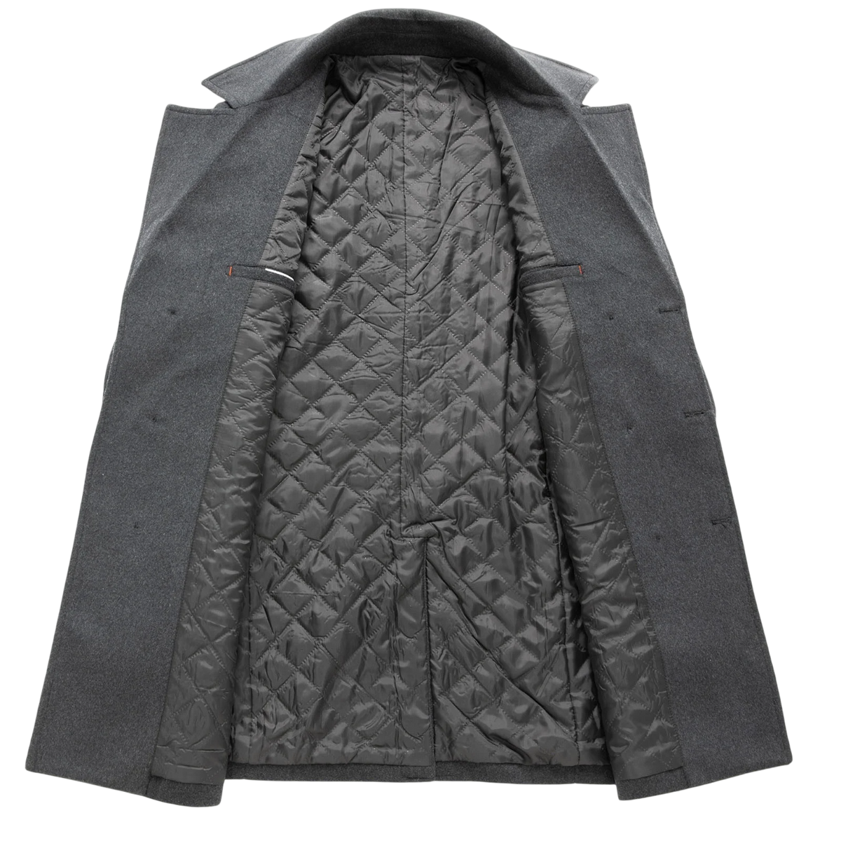 Men's Double-Breast Tweed Overcoat with Wide Lapels – view 3