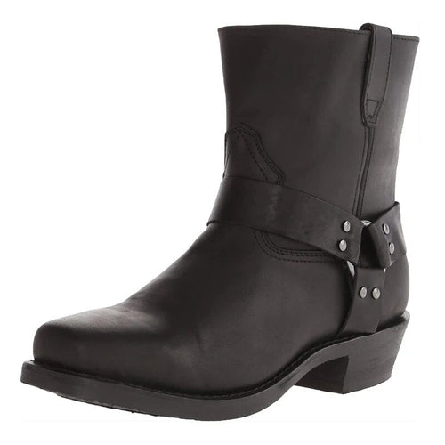 Men's Leather-Look Western Boots – Black