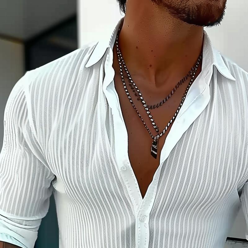 Men's Rib-Knit Button-Up Shirt – view 9