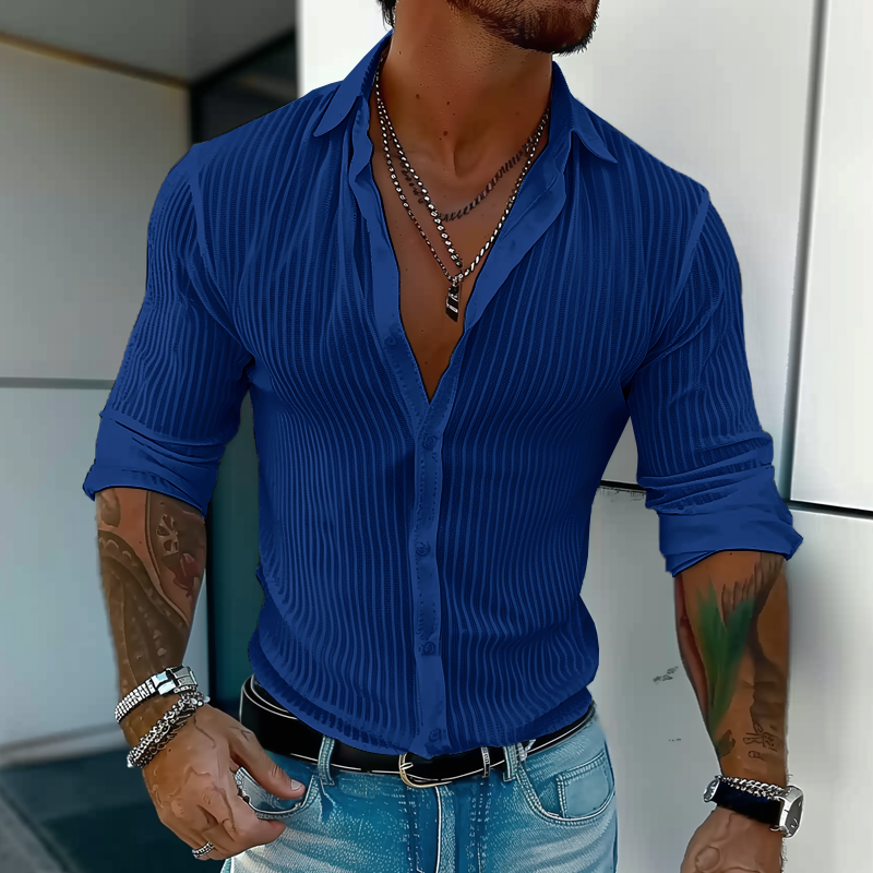 Men's Rib-Knit Button-Up Shirt – view 6