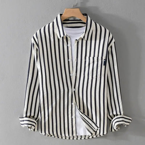 Men's Print-Detail Button-Up Shirt – Black