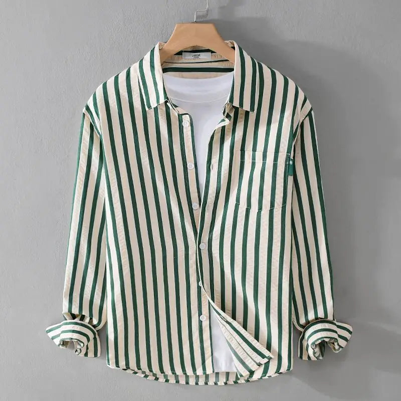 Men's Print-Detail Button-Up Shirt – Green