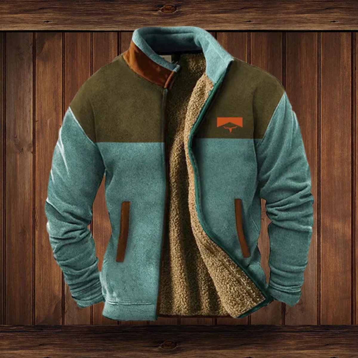 Men's Aztec Print Sherpa-Backed Cardigan Jacket – view 2